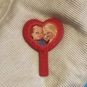 Glamlite x Chucky & Tiff Mirror Romance Is Dead Heart Shaped Hand Mirror Collab